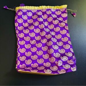 ⭐️ Purple and Gold Drawstring Bag